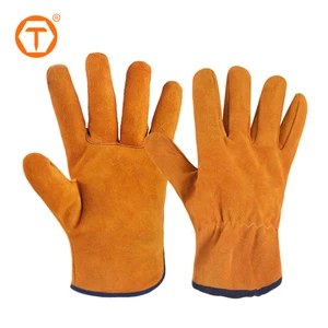 Durable Utility Tough Split Cow Leather Welding Gloves Cowhide Working Hand Gloves For Welders Fireplace BBQ Gardening