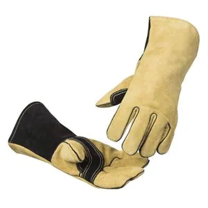 Factory Custom Electric Welding Gloves Long Cowhide Wear Resistant Heat Insulation Welder Work Men Leather Welding Gloves