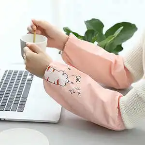 Arm Sleeves Soft Oilproof Sleeve Arm Protector Cartoon Pattern Antifouling Waterproof Housework Cleaning Sleeve Oversleeve