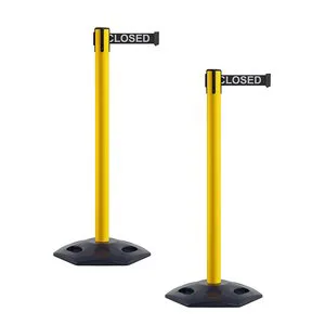 Red Yellow Metal & Plastic Road Safety Traffic Barrier with Rubber Base Crowd Control Belt with Light Engineer Grade Reflective