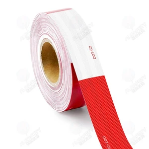 DOT-C2 Safety Reflective Tape Outdoor Safety Reflective Warning Tape Red White Waterproof Self Adhesive Trailer Conspicuity Tape