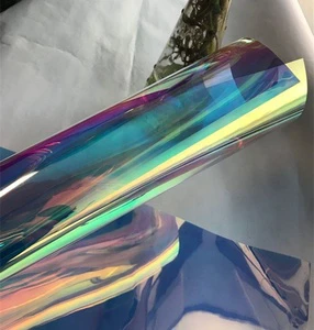 Dazzling Effect Self Adhesive Decorative Dichroic Film Iridescent Building Glass Tint Films Window Film Covering