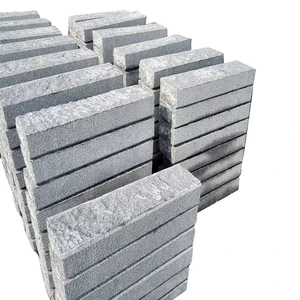 High Quality Customized Sizes Natural Grey Rough Granite Chamfer Curbstone Garden Outdoor Application