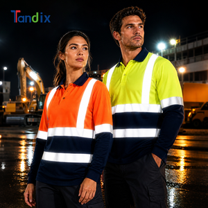 EN20471 High Visibility Worker Uniform Traffic Mining Construction Oil Gas Cleaner Hi Vis Workwear Reflective Safety Work Shirts