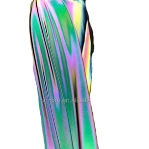 Wear Resistant Reflective Fabric Rainbow Reflective Polyester Nylon Stretch Fabric for Luminous Clothing