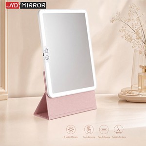 High Color Rendering Index Ultra Thin Design Type C Led Light Folding Portable Vanity Makeup Rechargeable Travel Mirror