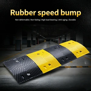 Wholesale Heavy Duty Recycled Rubber 500*350*50mm Movable Speed Bump Traffic Barrier for Industrial Roadway Safety