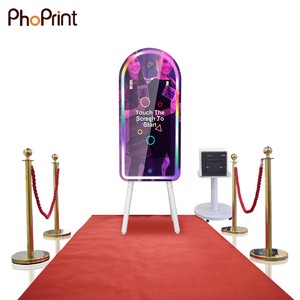 Full HD Magic Mirror Photo Booth Touch Screen Wedding Compatible Device With Red Carpet