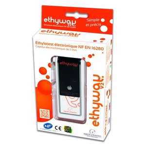 ETHYWAY V2 Alcohol Testers with 0.25/0.50 Mg/L Display Threshold 11mm Electrochemical Sensor 4.5cm X 1.8cm