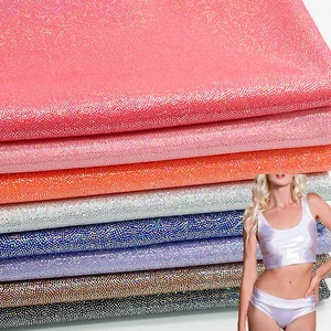 High Quality Glitter Reflective Dots Metallic Lame Foil Stretchy Nylon Spandex Fabric Swimsuits Dance Wear Stage Costume Fabrics