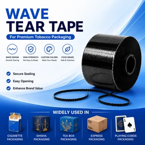 Wave Tear Tape Roll For Tobacco Cigarette Box Packaging Easy Opening BOPP Pull Strip OEM Available