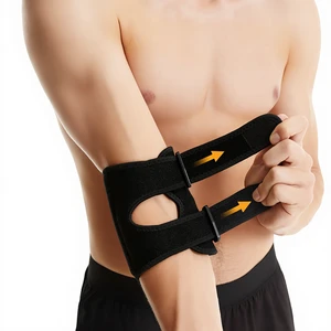Sports Safety Nylon EVA Elbow Support Black Breathable Arm Sleeve Pad Adjustable Elbow Protection Gym Sports#E-HZ08