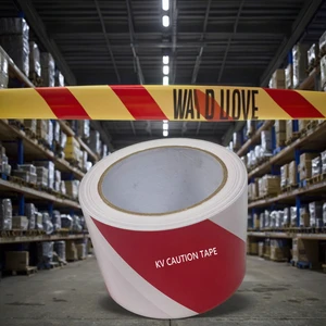 Hazard Construction Zones Warning Tape Non-Adhesive Red White Stripe Barricade Caution PE Material Plastic Barrier Tape
