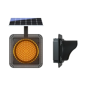 Yellow Flash Solar Powered Emergency LED Traffic Warning Light Waterproof Blinking Traffic Light