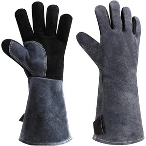 Premium Welding Gloves for Metal Fabrication Heavy Duty Flameproof Leather with Full Forearm Coverage for High Temperature