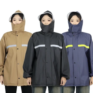 Unisex Heavy Duty Thick PVC Raincoat, Anti Heavy Downpour, Waterproof Stain Repellent Durable Hooded Rainwear For Biking
