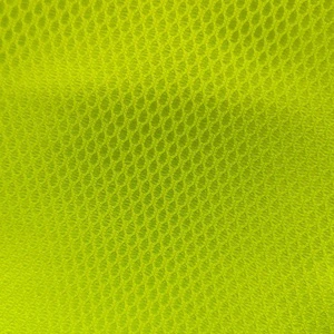 Neon Yellow 100% Polyester Fluorescent Reflective Mesh Fabric Medium Weight Printed Knitted for Lining