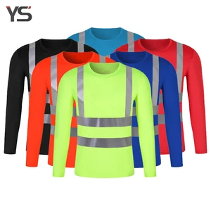 Customized Logo High-Visibility Reflective Long-Sleeve Safety T-Shirt, Breathable and Quick-Drying Mesh Reflective Clothing