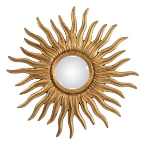 Round Convex Mirror with Sunburst Frame New Design For Dining Room Living Room Modern Home Decoration Wholesaler Manufacturer