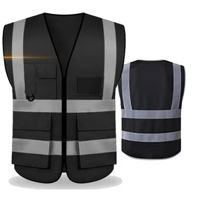 Custom Safety Work Vest with Reflective Strips Reflective Vest for Construction Cycling Motorcycle Delivery