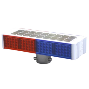 Double Sided 2 Group Solar Powered Traffic Light Urban Road Hazard LED Warning Lamp Red Blue Strobe Solar Red Blue Traffic Light