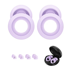 Custom Logo Silicone Shore 40A Hollowed Ear Plugs 4 Size Noise Reduction Hearing Protection Reusable Earplugs for Sleeping EN352