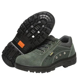 Labor Protection Shoes Anti-Slip Lightweight Breathable Mesh Upper Anti-Smash Anti-Puncture Steel Toe Construction Site Soft