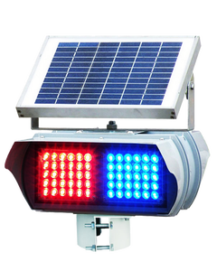 Red Blue Green Yellow Flashing Solar Powered LED Warning Traffic Light