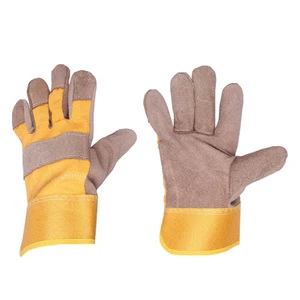 Welding Gloves Cowhide Shell Cotton Lining Stick Welding Heat Insulating Wear Resistant Work Gloves