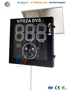 Outdoor Waterproof 2-Digit LED Radar Speed Sign Adjustable Speed Warning Display for Highways