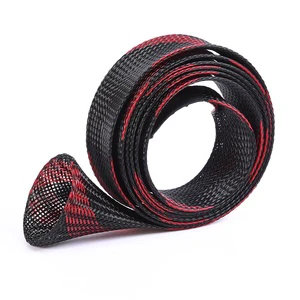 Custom PET Rod Sock Expandable Braided Fishing Rod Sleeve PET Material Fishing Pole Rod Protector Cover