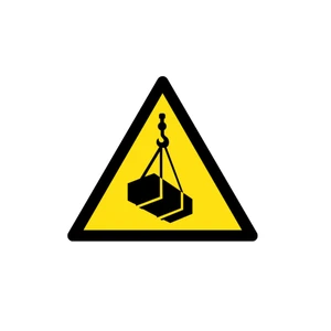 ISO 7010 Compliant 580mm Aluminum UV Printed Visual Alert Overhead Loads Warning Traffic Sign By STORE FORSIGNS Made In Italy