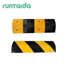 Durable Road Safety Rubber Speed Humps Roadway Rubber Road Bumps