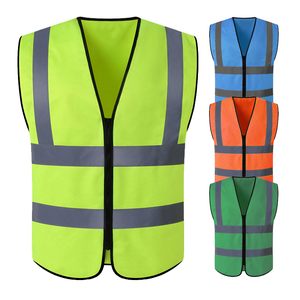 Security Night High Visibility Vest Jacket Saftey Workwear Protective Work Wear Zip up Reflector Reflective Safety Clothing