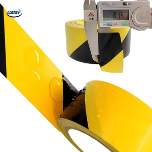 Strong Adhesive Pvc Floor Safety Warning Caution Tape Black and Yellow Road Marking Warning Tape