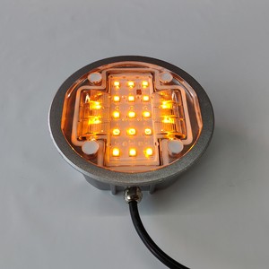 Hot Sale Smart Pedestrian Ground Signal Light Round LED Road Stud Traffic Light Durable Aluminium PC Material for Roadway Safety