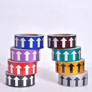 Pipe Marking Label Directional Flow Arrow Waterproof Polyester Acrylic Single Pressure Sensitive Self-adhesive Sticker Tape