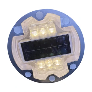 Solar Powered LED Cat Eye Road Pavement Marker Green Color Aluminum Embedded Mounted Traffic Beacon IP68 Waterproof Lifepo4