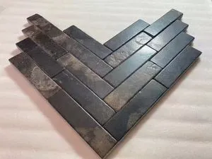Outdoor Courtyard Garden Paved With Bluestone, Antique Matte Long Strip Tiles, Black Stone, Lime Stone, Bluestone