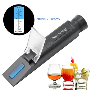 0-80% Handheld Alcohol Refractometer ATC Spirits Tester Alcoholometer