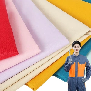 Orange Poly-Cotton Workwear Fabric Lightweight Woven Plain Style Safety Reflective for Garments for Boys and Girls