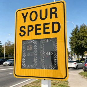 24GHz Doppler Radar Durable Your Speed Feedback Sign LED Traffic Speed Limit Warning Sign