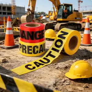 Disposable PE Isolation Barrier Tape Non-adhesive Temporary Hazard Marking Warning Ribbon One-off Safety Zone Dividing Tape