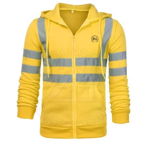 Factory Direct Sale Wholesale Safety Reflective High Visibility LED Flash Waterproof Polyester Hoodies