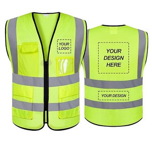 Custom Men Women Mesh Hi Vis logo Printing Reflective Vest Jacket Workwear Shirt Construction Clothing Safety Vest