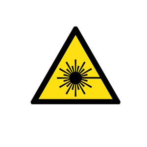Laser Beam Warning Sign - ISO 7010 Compliant Adhesive PVC 140mm