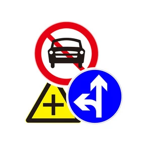 Durable Reflective Traffic Sign Board Aluminum Caution Signs to Prohibit Traffic on Roads Steel Material