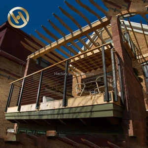 HJ Cable Railing Hardware Stainless Steel Protector Sleeves Deck Cable Railing Balustrade Black Cable Railing