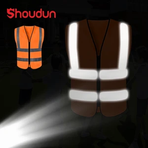 Wholesale High Visibility Construction Reflective Safety Vest Road Safety Workwear Custom Safety Vest With Zipper for Sites