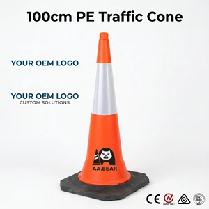 40 Inch 100cm Giant HDPE Traffic Cone 1 Meter Large PE Plastic Road Safety Cone Heavy Duty Blow Molding Warning Cone for Highway